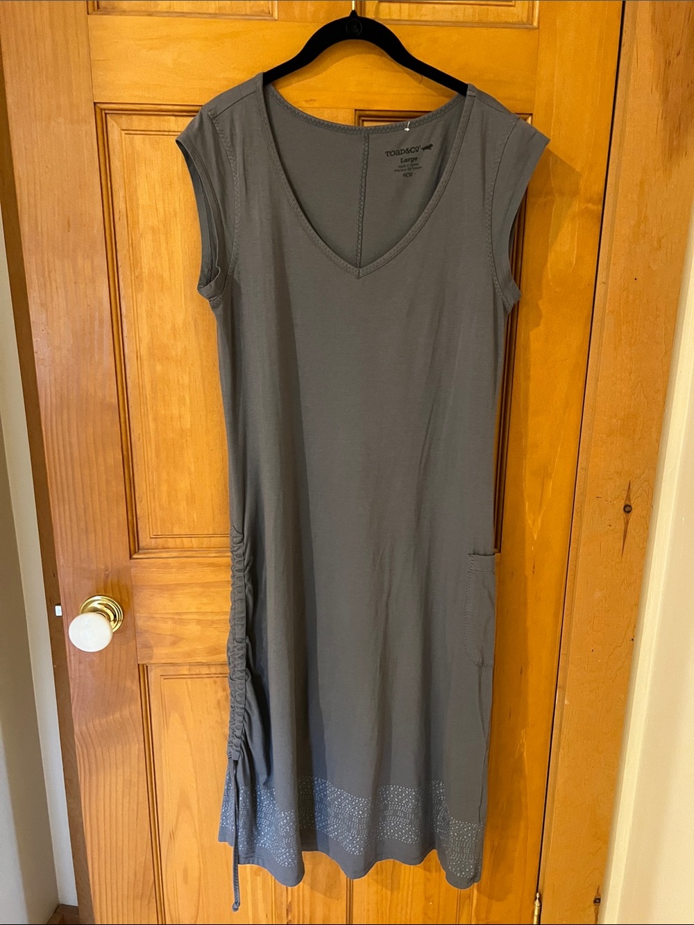 Toad&Co Gray Sleeveless V-Neck Midi Dress